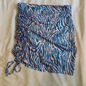 Zebra print silky mini skirt